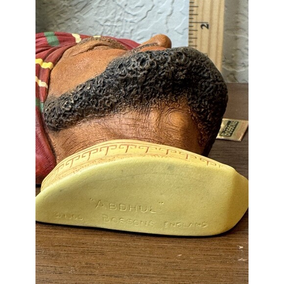 Vintage Bossons Chalkware Head - Red Turban New with Tag - Abdul Bust - Picture 5 of 6